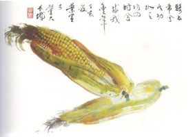 玉蜀黍（粟米）寫意畫法