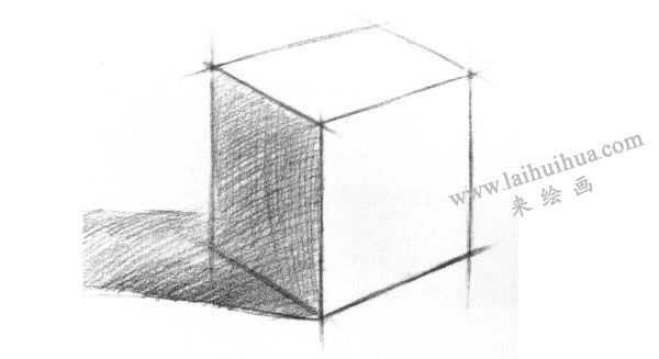 正面體素描明暗的畫法步驟03