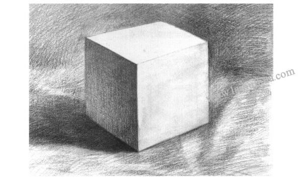 正面體素描明暗的畫法步驟06