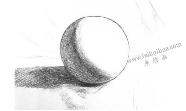 圓球體素描明暗的畫法步驟04