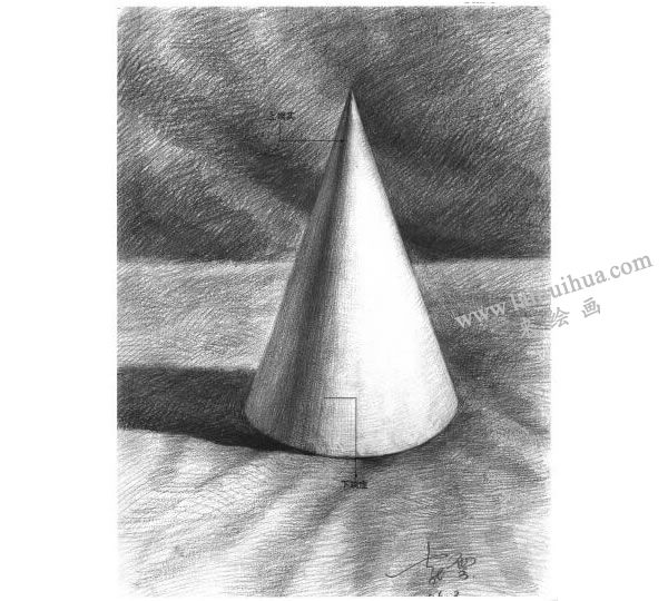 圓錐體素描結(jié)構(gòu)的畫法圖示02