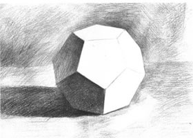 十二面體素描的明暗畫法