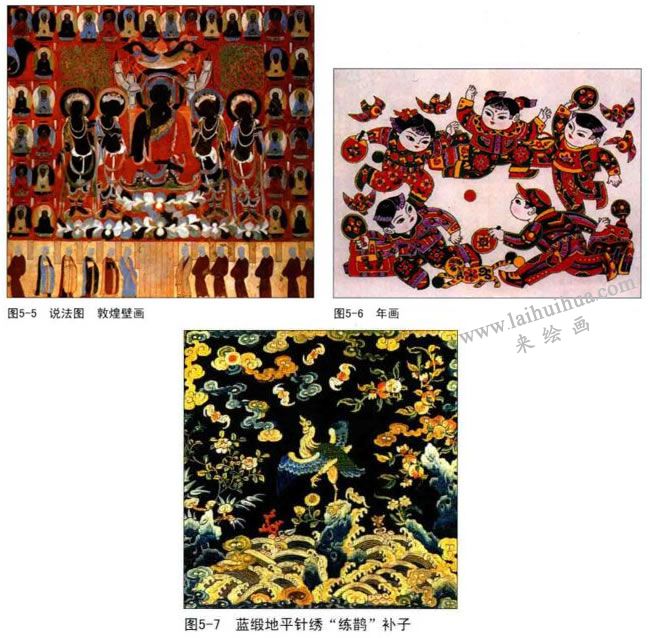 敦煌壁畫(huà)、年畫(huà)裝飾畫(huà)作品