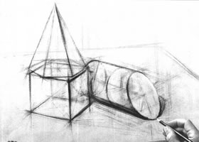 組合幾何體素描以結(jié)構(gòu)為主的作畫步驟