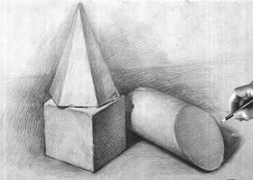組合幾何體素描以明暗為主的作畫步驟