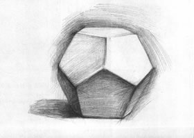 五邊形多面體石膏幾何體素描畫法
