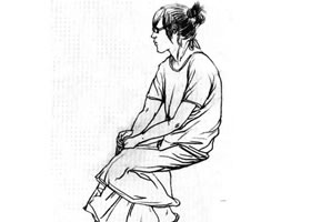 坐姿速寫作畫步驟分析（一）