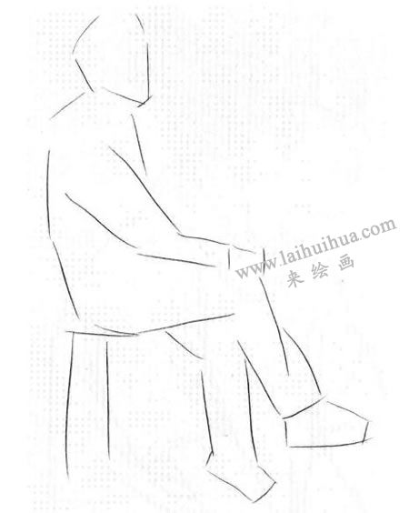 男性坐姿速寫(xiě)作畫(huà)步驟01