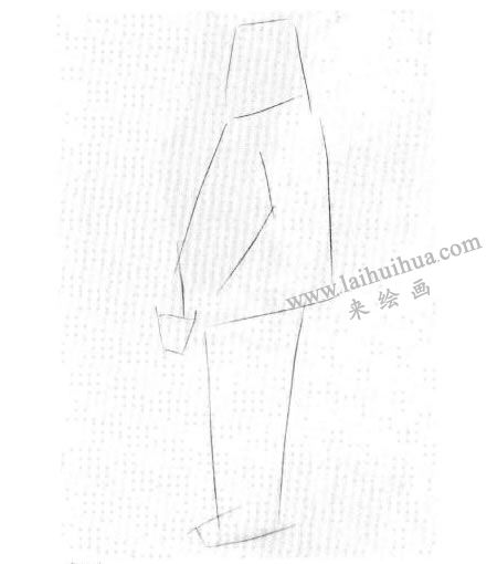 女性站姿速寫作畫步驟01