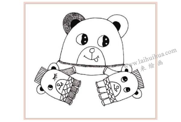 三只熊裝飾畫(huà)作畫(huà)步驟圖示02