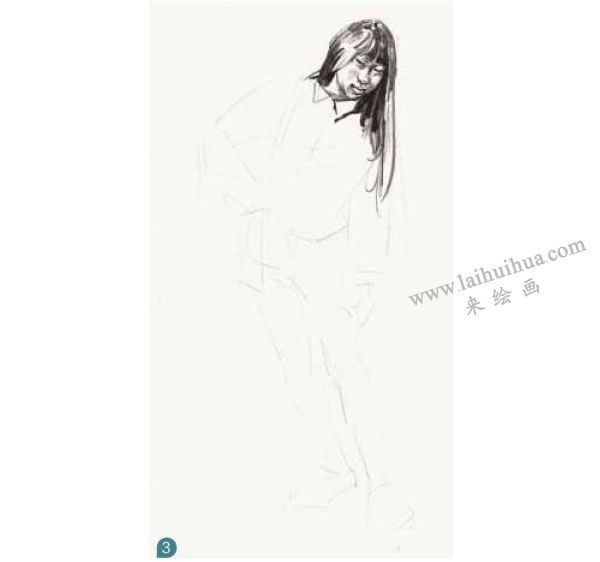 女生站姿速寫步驟圖示03