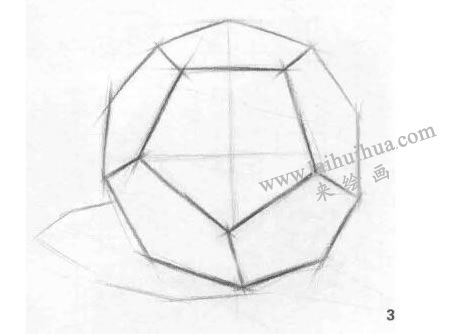 正二十面體結構素描畫法步驟圖示03
