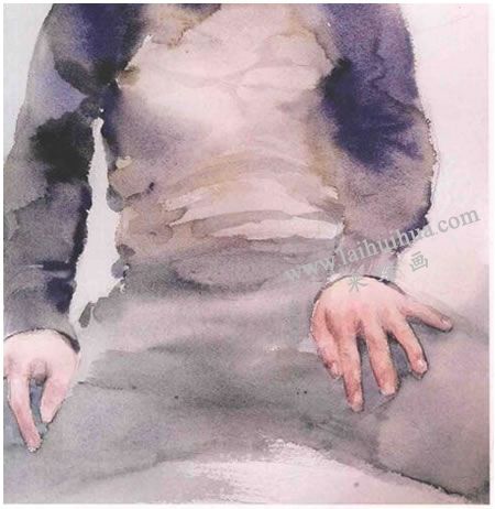 男青年半身像水彩畫法步驟圖示05