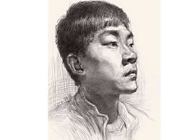 男青年頭像結(jié)構(gòu)素描畫(huà)法