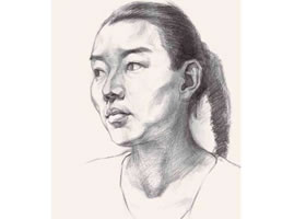 女青年頭像結(jié)構(gòu)素描畫(huà)法