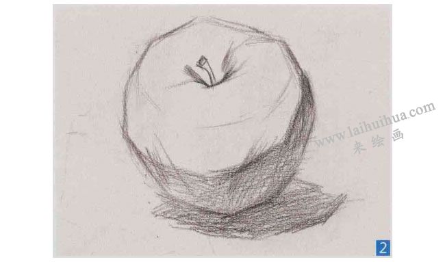 蘋果素描畫法步驟圖示02
