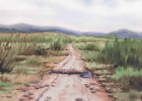 小路水彩畫法步驟