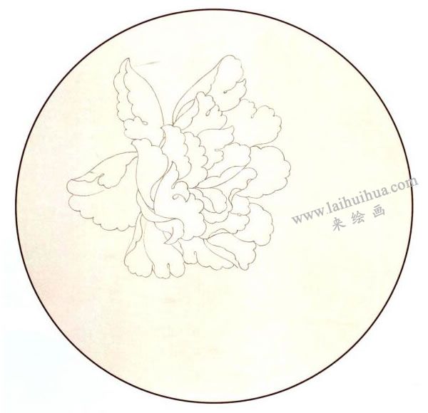 工筆畫《國(guó)色》（牡丹）繪畫步驟圖示01