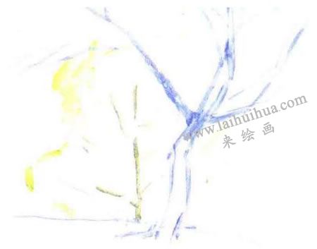 《逆光的樹》水粉畫法步驟圖示01