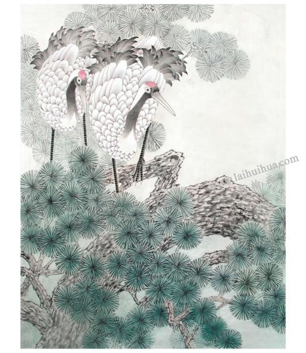 工筆畫(huà)《松鶴延年》畫(huà)法步驟圖示03