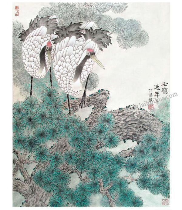 工筆畫(huà)《松鶴延年》畫(huà)法步驟圖示04