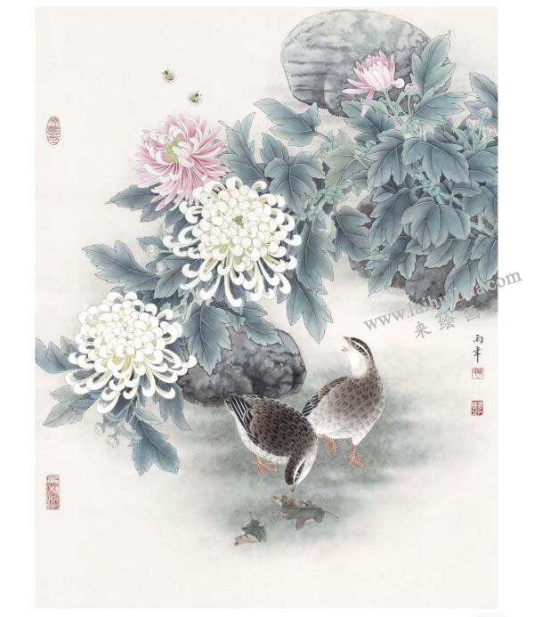 工筆畫《安居樂業(yè)》畫法步驟圖示04