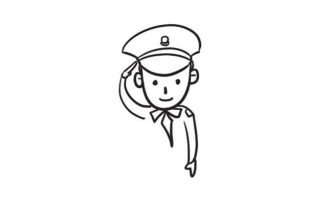 警察簡(jiǎn)筆畫創(chuàng)作步驟圖示02