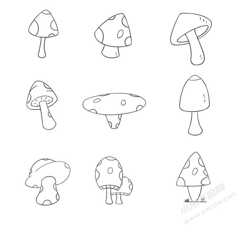 蘑菇簡(jiǎn)筆畫(huà)集合