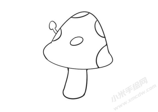 蘑菇簡(jiǎn)筆畫(huà)創(chuàng)作步驟圖示04
