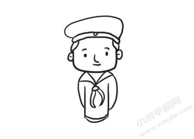軍人簡筆畫創(chuàng)作步驟圖示02