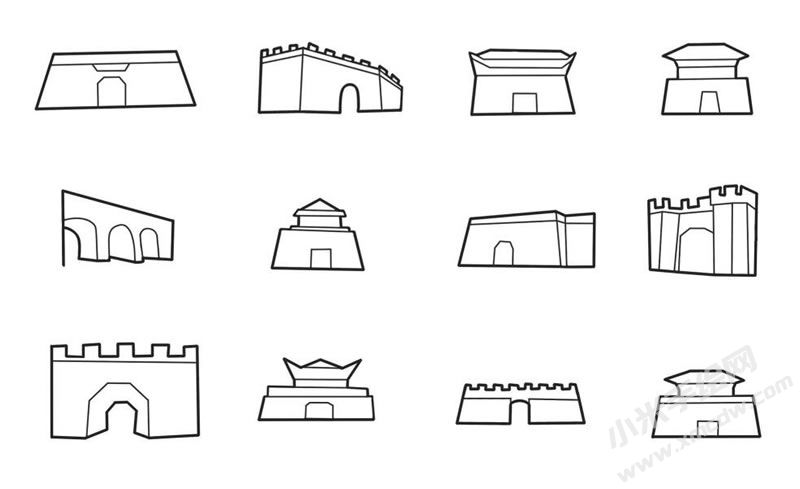 中國(guó)古代建筑簡(jiǎn)筆畫(huà)集合