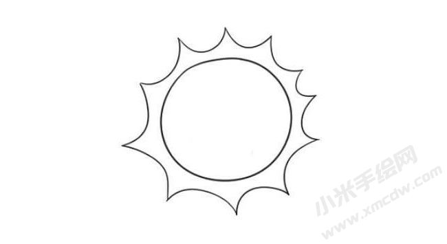 太陽(yáng)簡(jiǎn)筆畫(huà)創(chuàng)作步驟圖示04