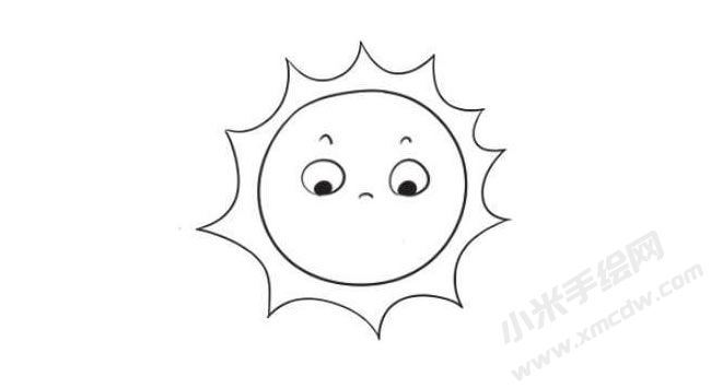 太陽(yáng)簡(jiǎn)筆畫(huà)創(chuàng)作步驟圖示06