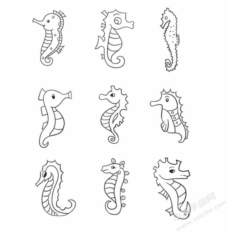 海馬簡(jiǎn)筆畫(huà)集合