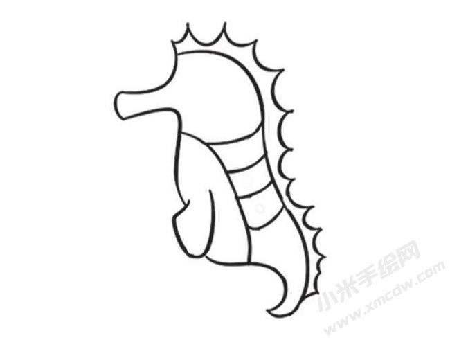 海馬簡(jiǎn)筆畫(huà)創(chuàng)作步驟圖示02
