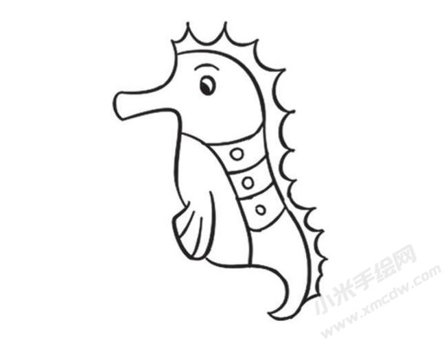 海馬簡(jiǎn)筆畫(huà)創(chuàng)作步驟圖示03
