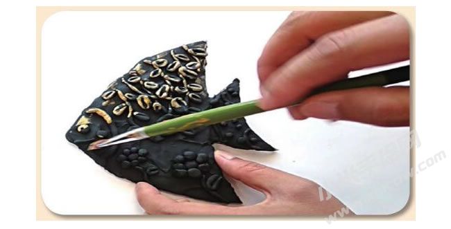 美麗的魚diy手工畫創(chuàng)作步驟圖示05