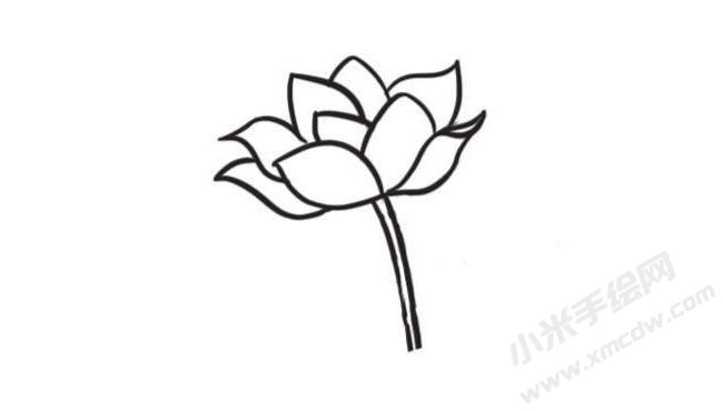 荷花簡筆畫創(chuàng)作步驟圖示01