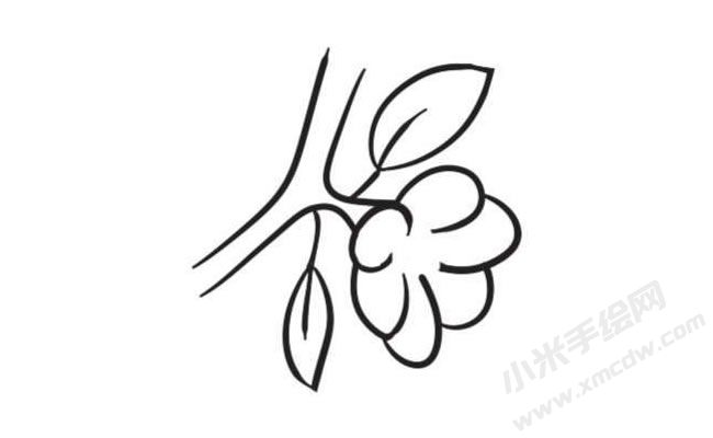 桃花簡筆畫創(chuàng)作步驟圖示03