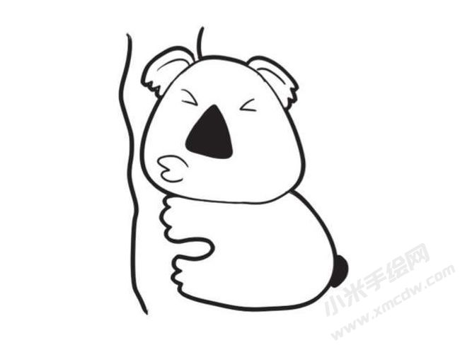 樹袋熊簡(jiǎn)筆畫創(chuàng)作步驟圖示03