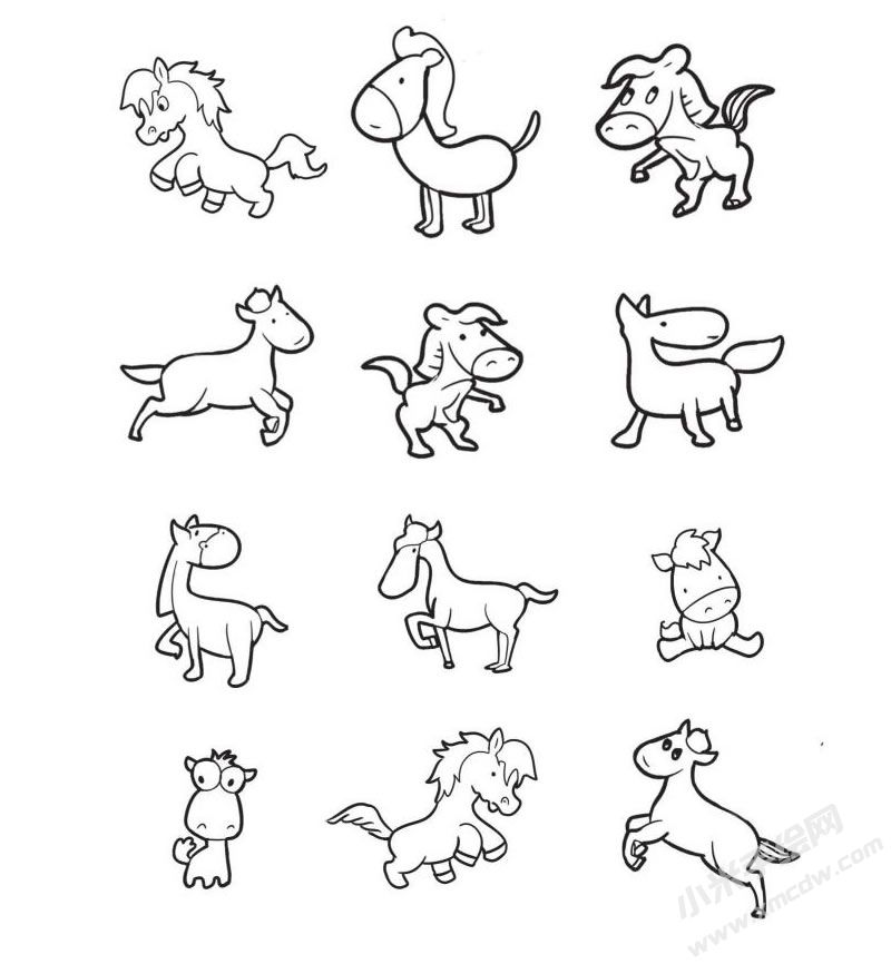 駿馬簡(jiǎn)筆畫圖片