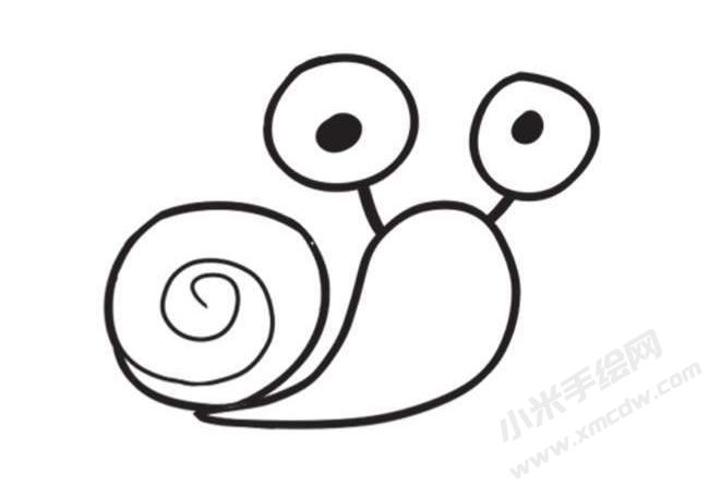 蝸牛簡(jiǎn)筆畫創(chuàng)作步驟圖示03