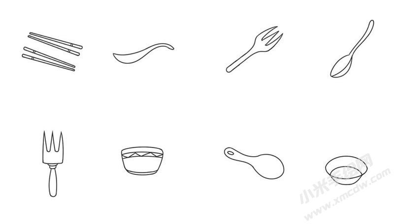 餐具簡(jiǎn)筆畫圖片