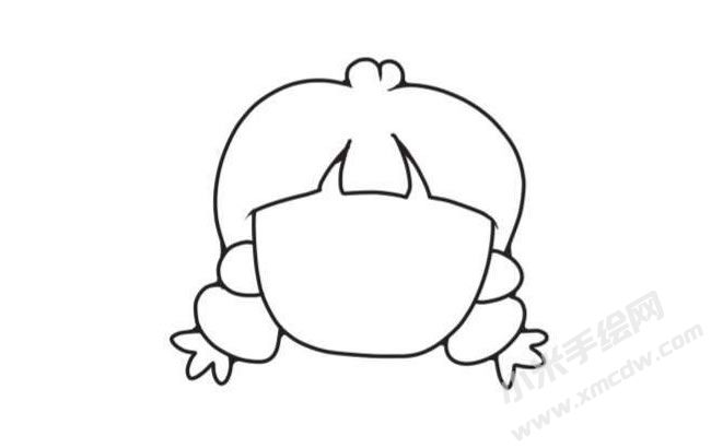 小女孩可愛表情簡筆畫創(chuàng)作步驟圖示02