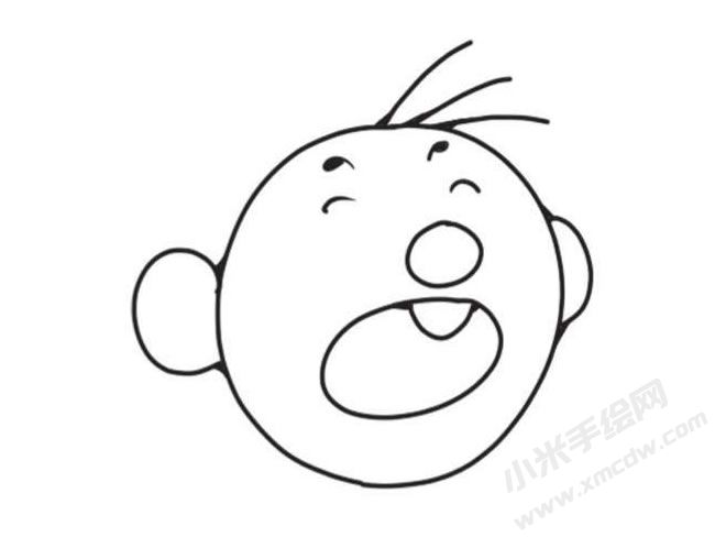 開心表情簡(jiǎn)筆畫創(chuàng)作步驟圖示03