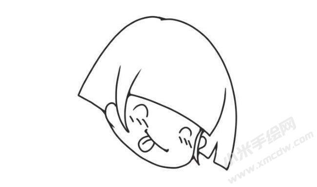 人物害羞表情簡筆畫圖片01