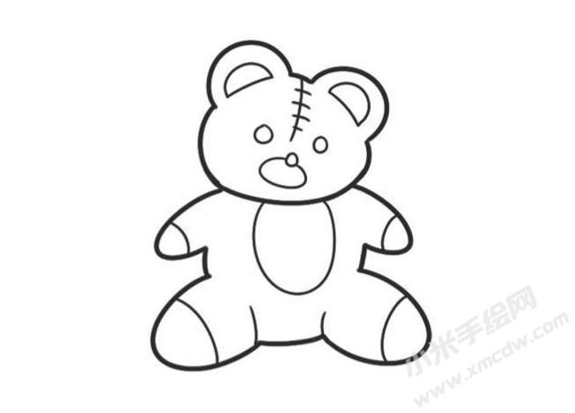 玩具熊簡筆畫創(chuàng)作步驟圖示05