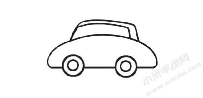 小汽車簡筆畫創(chuàng)作步驟圖示03