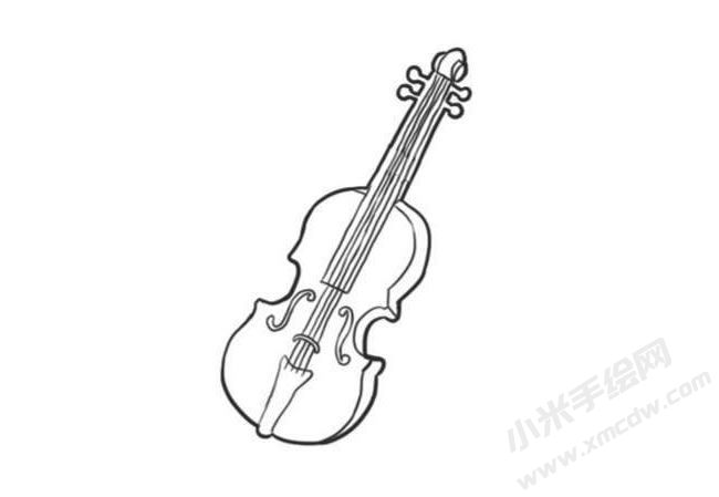 小提琴簡筆畫創(chuàng)作步驟圖示02