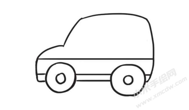 吉普車簡(jiǎn)筆畫創(chuàng)作步驟圖示02